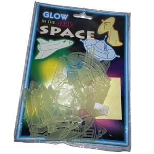 Vtg Y2k Black Light Set Glow In The Dark Space Shapes Pack!